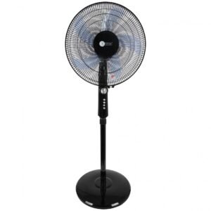 AFRA Electric Stand Fan 60W, Adjustable Height, 5 Blades, Black – AF-1660BK, 2 Years Warranty