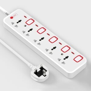 AFRA Extension Cord | 5 Meter Cable | 4 Universal Sockets | Shockproof | 250V | AF-004EXRD-5MT